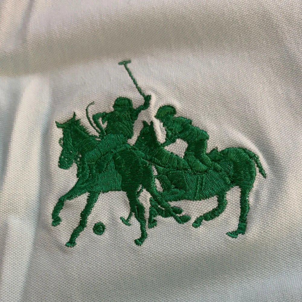 Ralph Lauren Girls Aqua Polo Shirt with Large Logo size Large